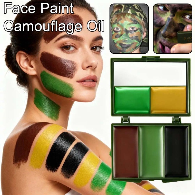 Üç Renkli Kamuflaj Yüz Boyama  - Camo Face Paint incelemesi ve fiyatı